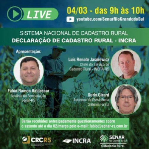 LIVE-Sistema Nacional de Cadastro Rural e Declaração de Cadastro Rural Incra