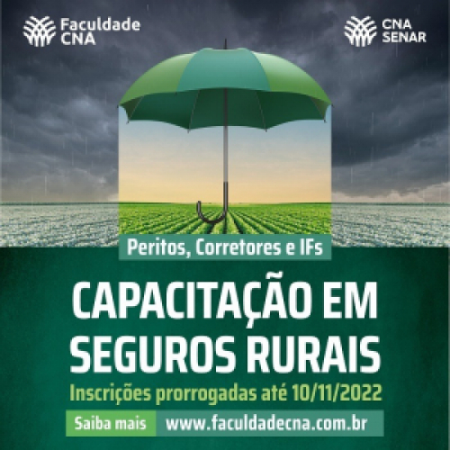 CNA prorroga inscrições da capacitação em seguro rural